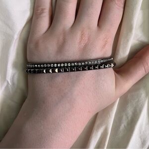 Fallon Palm Cuff Set of Two Gunmetal